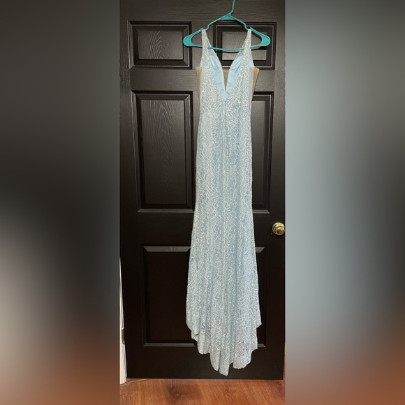 Vienna Blue Swarovski Crystal Prom Dress - Picture 4 of 11